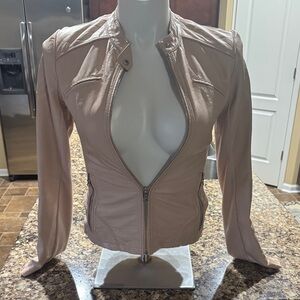 Guess Women's Light Pink Leather Jacket